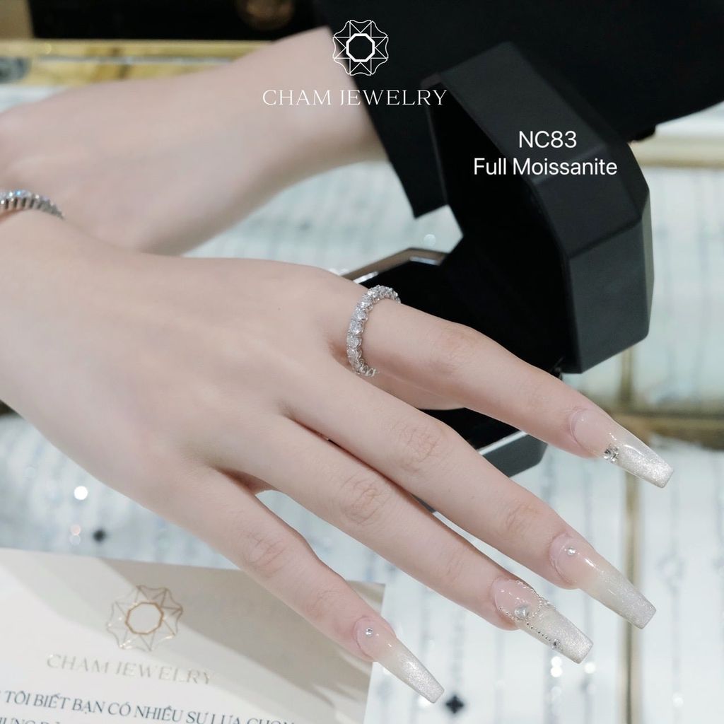 Nhẫn NC83 CHAM JEWELRY, Full Moissanite 3.0mm (Barcode ONNU103)