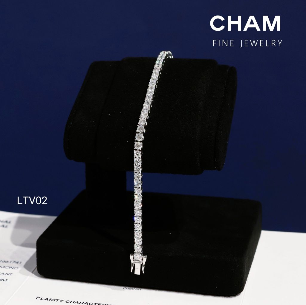 Lắc Tay LTV02 Vàng 10k 3.0mm Kim cương Lab-grown (Barcode CLTV01)