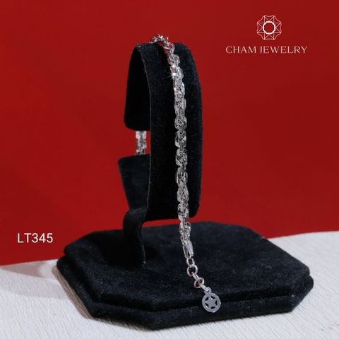 Lắc Tay LT345 CHAM JEWELRY , Xoắn Vuông 4.0mm Charm Ngôi Sao (Barcode TLBC793).