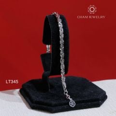 Lắc Tay LT345 CHAM JEWELRY , Xoắn Vuông 4.0mm Charm Ngôi Sao (Barcode TLBC793).