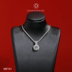 Mặt Dây Chuyền MK161 CHAM JEWELRY, Mặt Halo Tròn Chủ 6.0mm (Barcode TMX423).