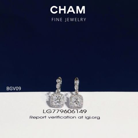 Hoa Tai BGV09 Vàng 10k Kim Cương Lab Grown Diamond (Barcode CBV02)
