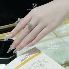 Nhẫn NC52 CHAM JEWELRY, Full Kim Cương Moissanite 5.4mm (Barcode ONNU38).