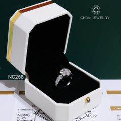 Nhẫn NC268 CHAM JEWELRY, Nhẫn Full Đá Moissanite (Barcode OCNN105)