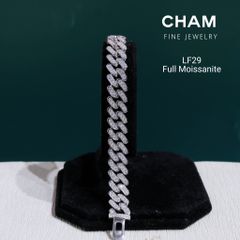 Lắc Tay LF29 CHAM JEWELRY, Lắc Tay Khoen Lật Full Moissanite Khóa Cao Cấp  (Barcode OCL02)