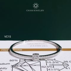 Vòng Tay VC15 CHAM JEWELRY, Vòng Full Moissanite Chủ 4.0mm (Barcode OCV06).