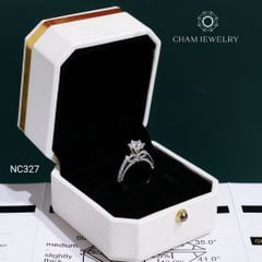 Nhẫn NC327 CHAM JEWELRY, Nhẫn Nơ Đá Moissanite C&C Chủ 6.3mm (OHN23)