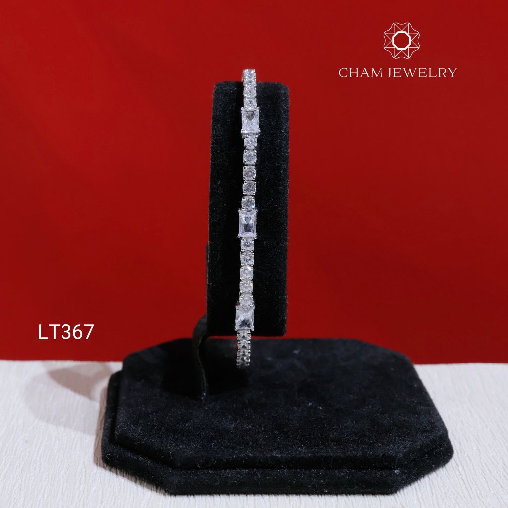 Lắc Tay LT367 CHAM JEWELRY , Lắc Đá Chữ Nhật Kết 3.0mm (Barcode KLT70).