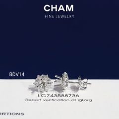 Hoa Tai BDV14 Vàng 10k Kim Cương Lab Grown Diamond