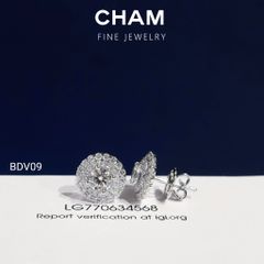 Hoa Tai BDV09 Vàng 10k Chủ 5.4mm Kim Cương Lab Grown Diamond