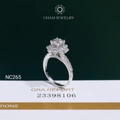Nhẫn NC265 CHAM JEWELRY, Nhẫn Full Đá Moissanite Chủ 6.0mm (Barcode OCNN97)