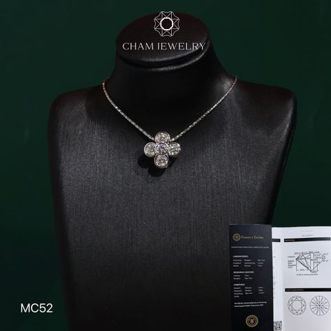 Mặt Dây Chuyền MC52 CHAM JEWELRY , Mặt Hoa 4 Lá Đá Full Moissanite C&C (OCM37).