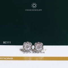 Hoa Tai BC111 CHAM JEWELRY, Hoa Tai Chủ 4.5mm Full Moissanite (OCB20)