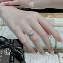Nhẫn NC69 CHAM JEWELRY, Full Kim Cương Moissanite (Barcode ONNU84)