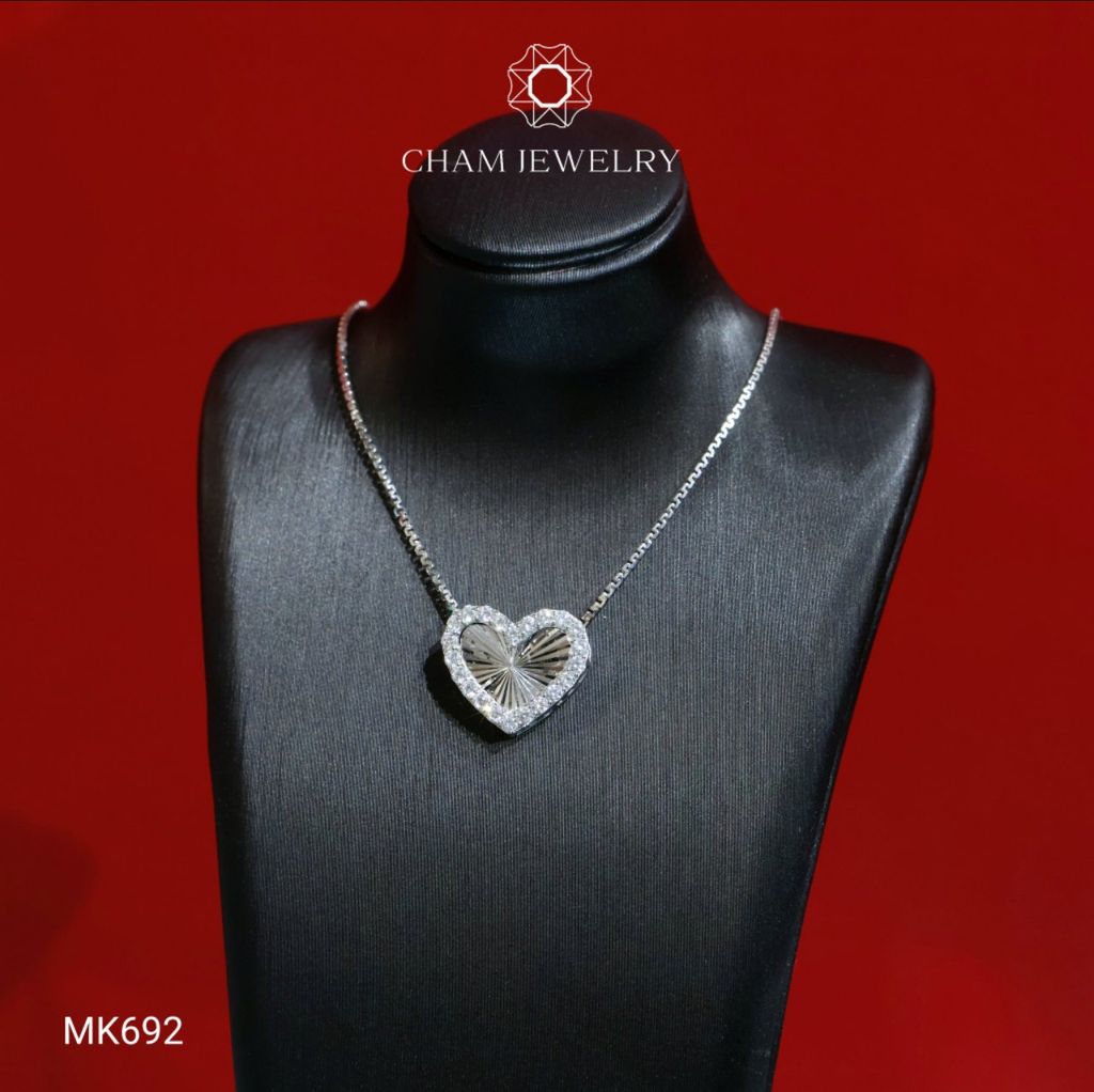 Mặt Dây Chuyền MK692 CHAM JEWELRY, Mặt Tim Xỏ Bản 15mm (Barcode CADM901A).