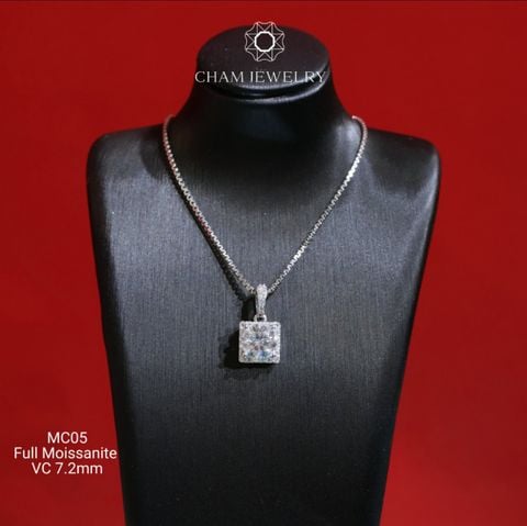 Mặt Dây Chuyền MC05 CHAM JEWELRY , Chủ 7.2mm Full Moissanite Cao Cấp (Barcode OM42).