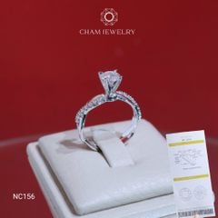 Nhẫn NC156 CHAM JEWELRY, Full Đá Moissanite, Chủ 5.4mm (Barcode OPN04).