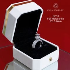Nhẫn CHAM JEWELRY NC10 Full Moisannite, Chủ 5.4mm (Barcode OHN07)