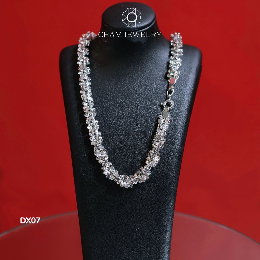 Dây Chuyền DX07 CHAM JEWERY, Dây Xoắn Lá Sâu Mini, Bản 6.5mm ( Barcode TDBC638 - TDBC624).