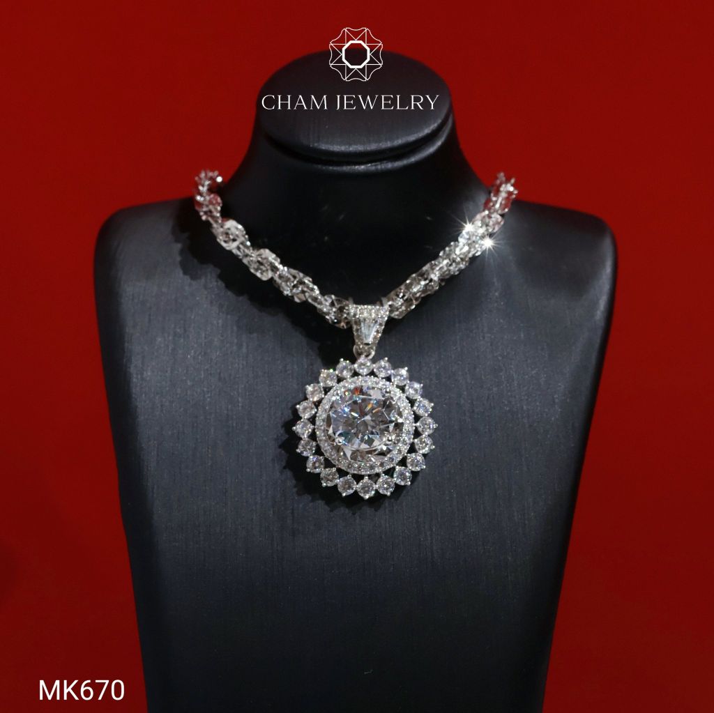 Mặt Dây Chuyền MK670 CHAM JEWELRY, Viên Chủ 9.0mm (Barcode TMA1772).