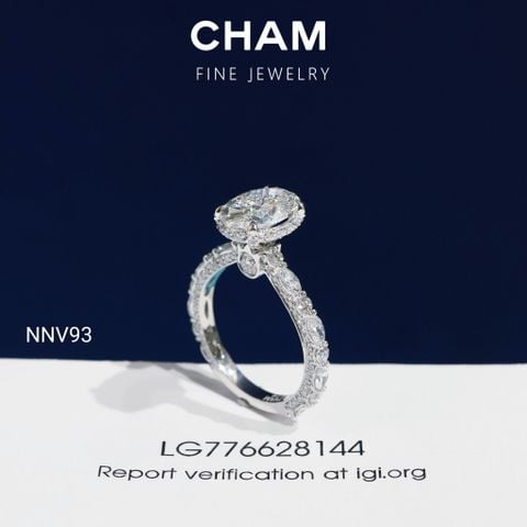 Nhẫn Nữ NNV93 Vàng 10k Chủ Oval 9x6mm Kim Cương Lab Grown Diamond