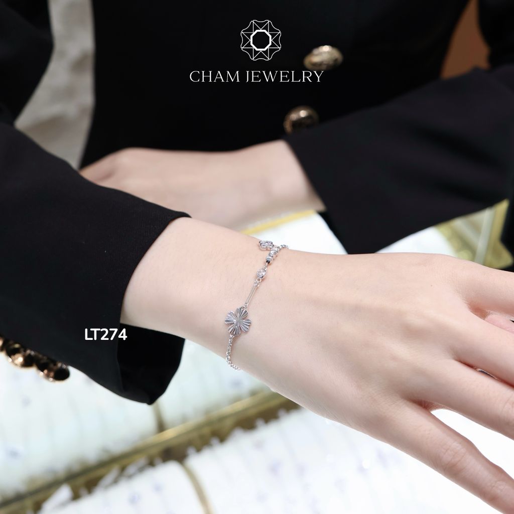 Lắc Tay CHAM JEWELRY LT274, Lắc Cỏ 4Lá (Barcode TLT1281)