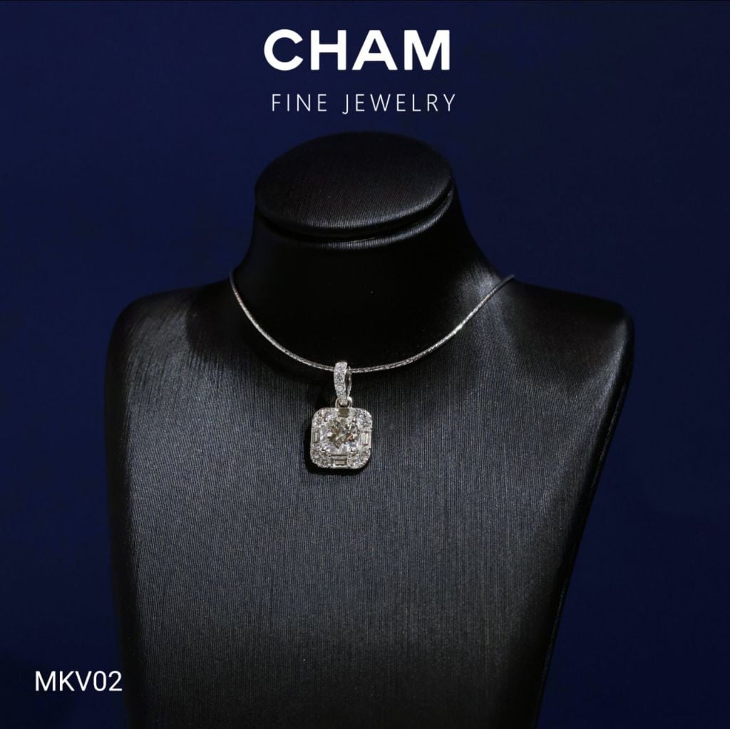 Mặt Dây Chuyền MKV02 Vàng 10k Chủ 5.4mm Kim Cương Lab Grown Diamond