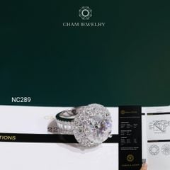 Nhẫn NC289 CHAM JEWELRY, Đá Moissanite C&C 12.0mm (Barcode OCNN131)