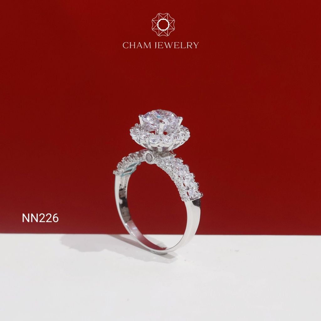 Nhẫn NN226 CHAM JEWELRY, Chủ 7.5mm ( Barcode TNN1851).