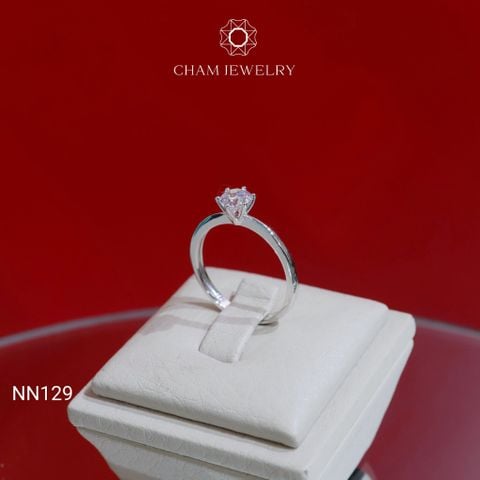 Nhẫn NN129 CHAM JEWELRY, Nhẫn Chủ 6 Chấu Chủ 5.0mm (Barcode TNC161)