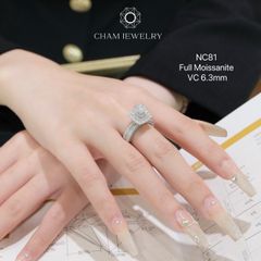 Nhẫn NC81 CHAM JEWELRY, Full Moissanite Chủ 6.3mm (Barcode ONNU114)