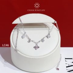 Lắc Chân LC46 CHAM JEWELRY , Lắc Chân Charm Cỏ 4 Lá Chạm Máy ( C-LC225(B12) )