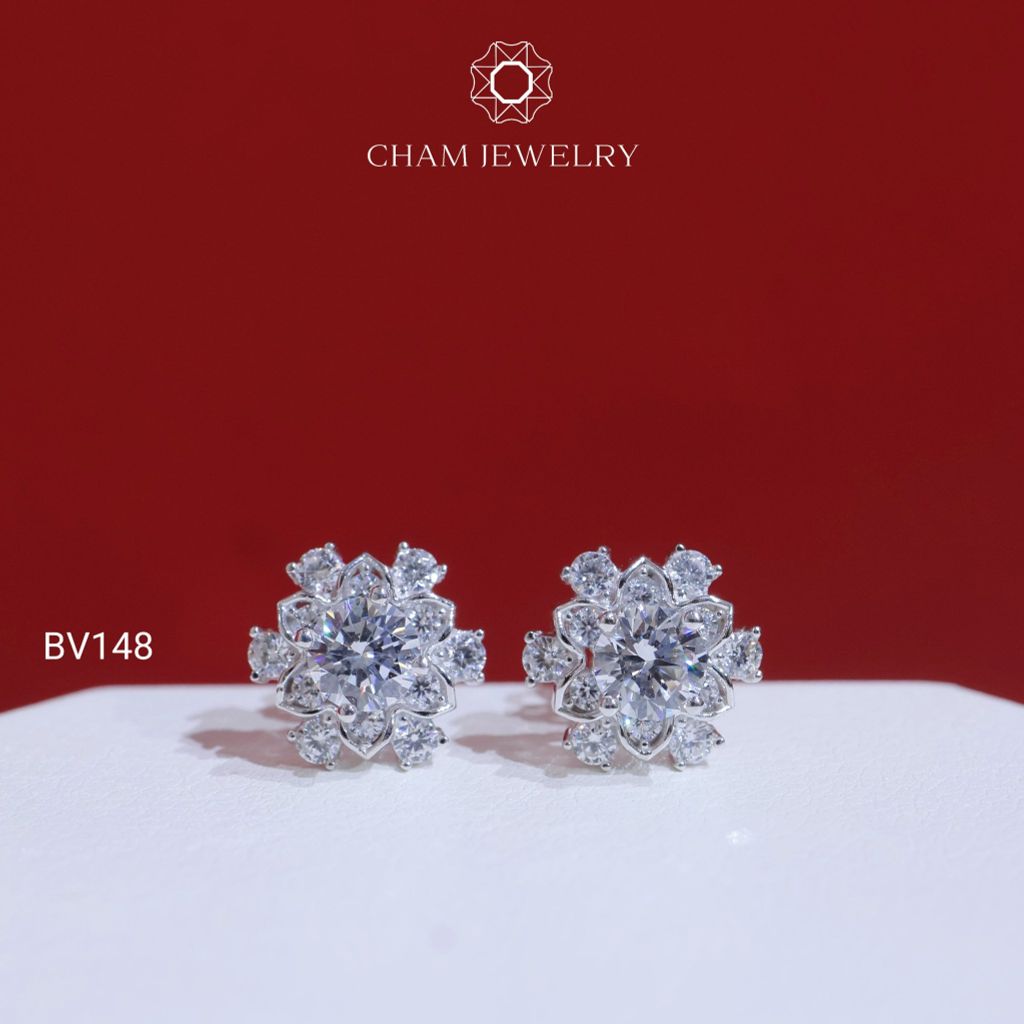 Hoa Tai BV148 CHAM JEWELRY, Chủ 5.0mm (Barcode TBV410).