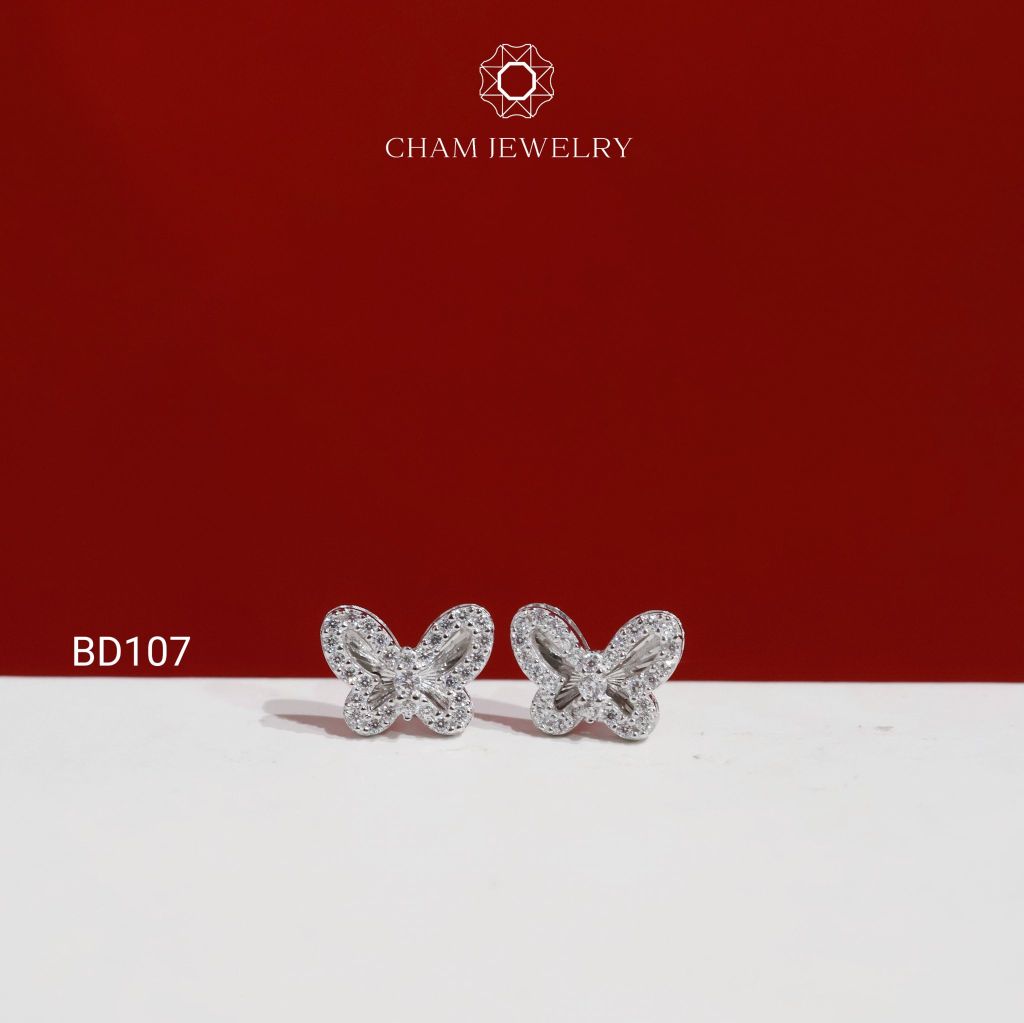 Hoa Tai BD107 CHAM JEWELRY , Hoa Tai Bướm Bản 10.0mm (TBD1842-C-B4533).