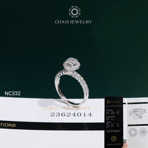 Nhẫn NC332 CHAM JEWELRY, Chủ 5.4mm Đá Moissanite C&C (OCNN176)