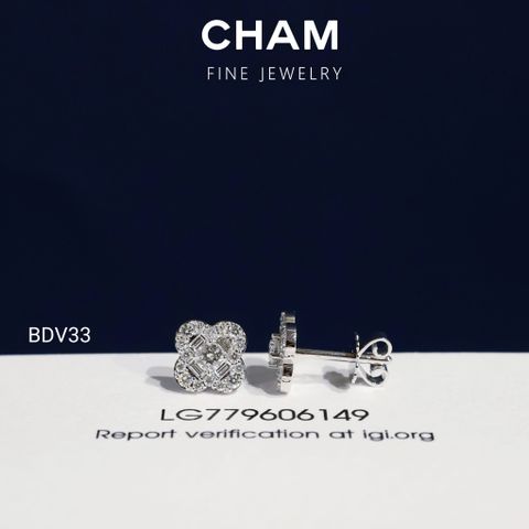 Hoa Tai BDV33 Vàng 10k Kim Cương Lab Grown Diamond