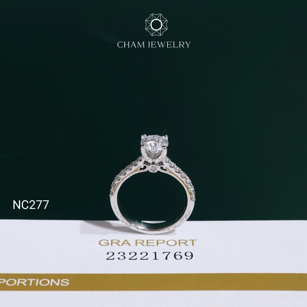 Nhẫn NC277 CHAM JEWELRY, Nhẫn Full Đá Moissanite Chủ 6.3mm(Barcode OCNN75)