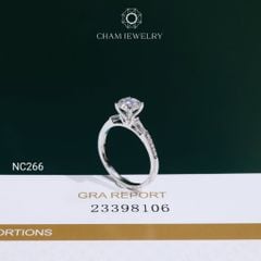 Nhẫn NC266 CHAM JEWELRY, Nhẫn Full Đá Moissanite Chủ 6.0mm (Barcode OCNN96)