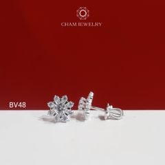 Hoa Tai BV48 CHAM JEWELRY , Chủ 4.0mm ( Barcode TBV490).