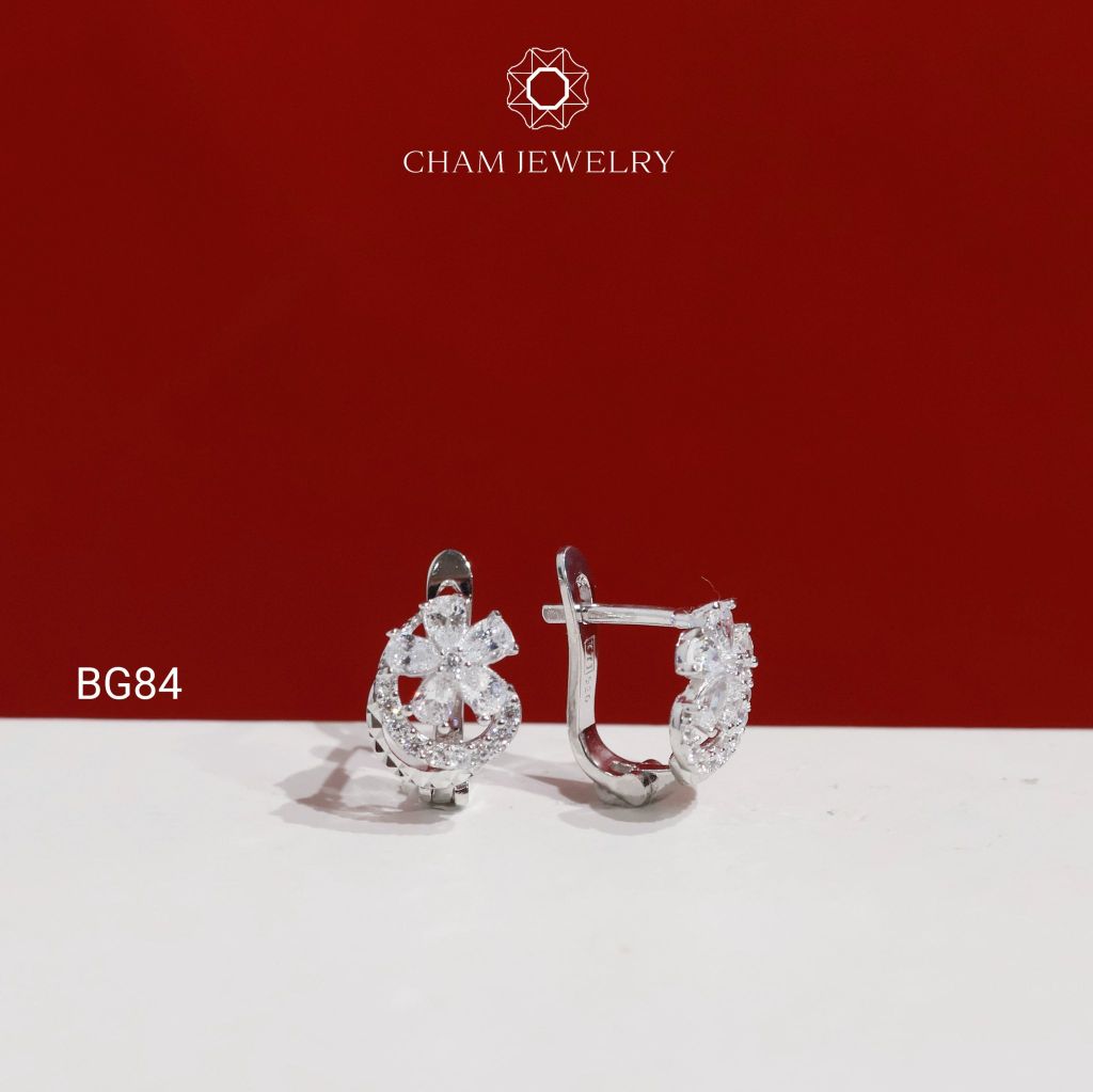 Hoa Tai BG84 CHAM JEWELRY, Hoa Tai Hoa 5 Cánh Giọt Nước (Barcode TBG847).