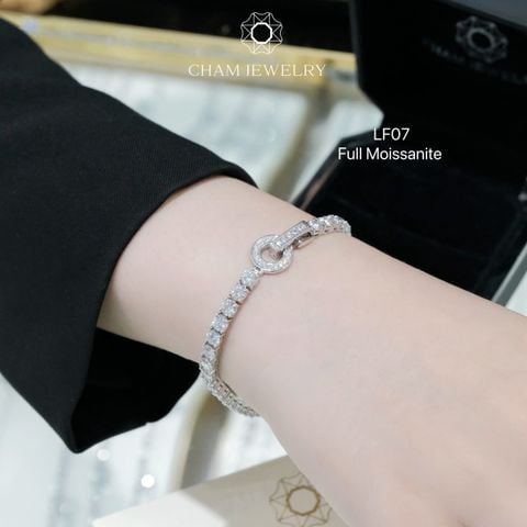 Lắc Tay LF07 CHAM JEWELRY, Full Moissanite 4.0mm Khóa Tròn (Barcode OLT2 ).