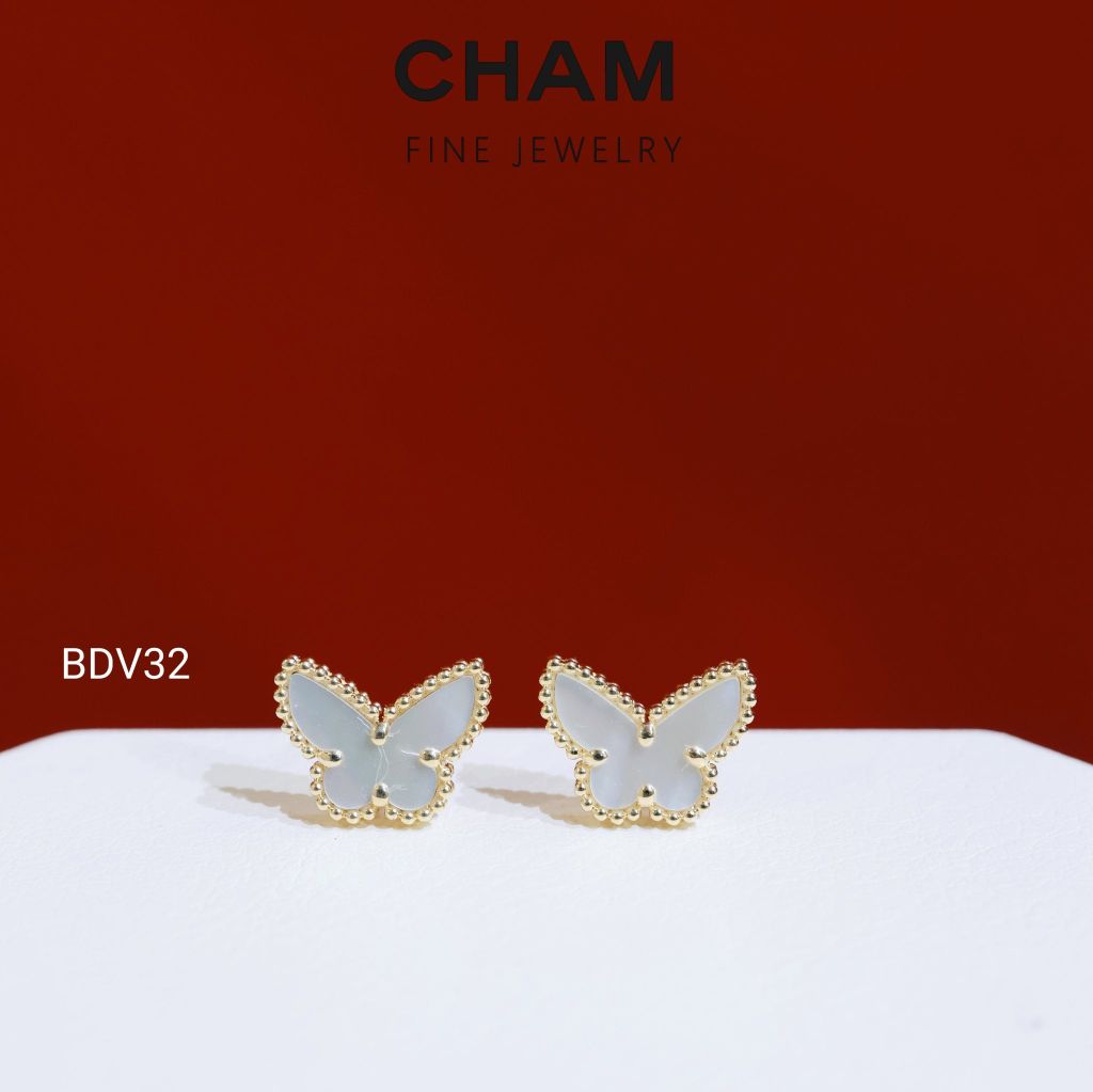 Hoa Tai BDV32 Vàng 10k Kim Cương Lab Grown Diamond