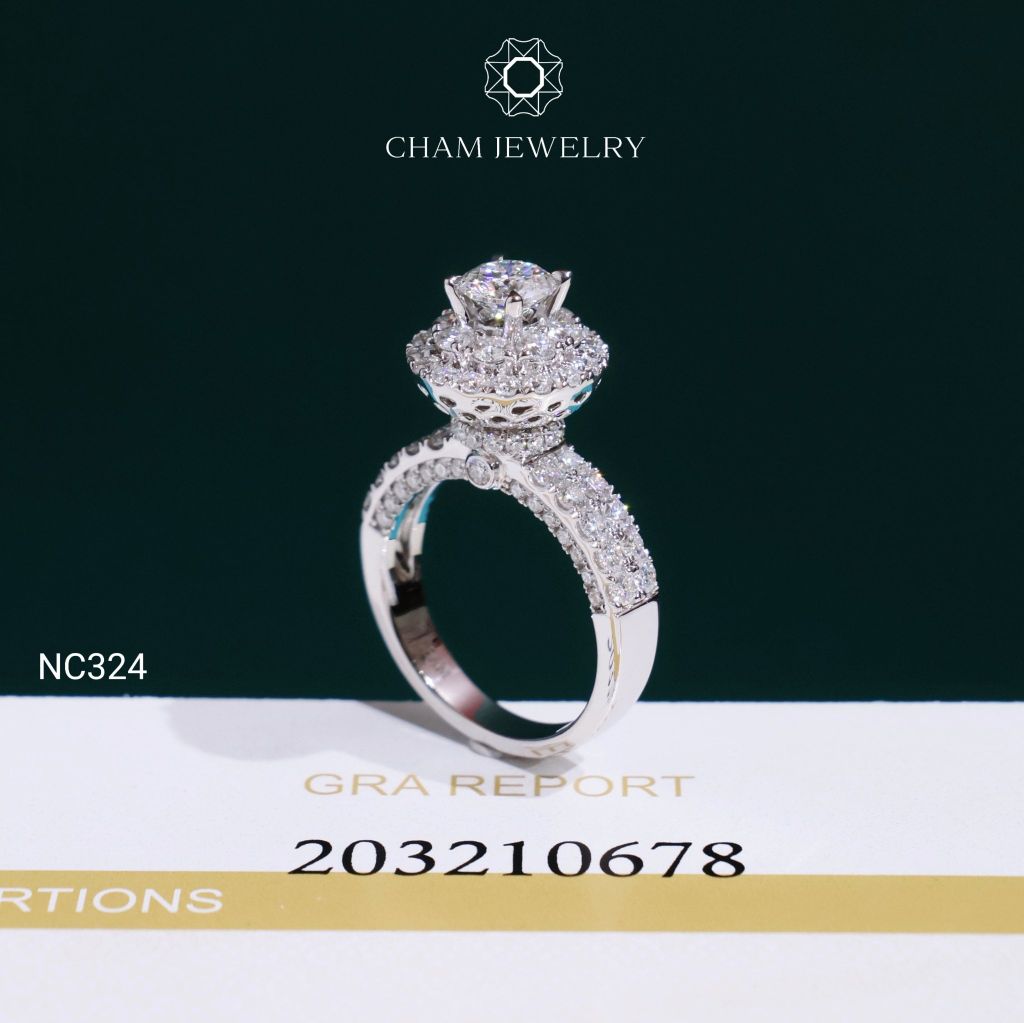 Nhẫn NC324 CHAM JEWELRY, Chủ 5.4mm Full Moissanite (OCNN126)
