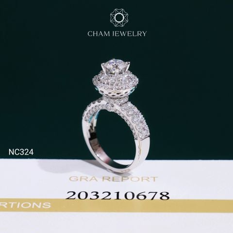 Nhẫn NC324 CHAM JEWELRY, Chủ 5.4mm Full Moissanite (OCNN126)