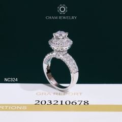 Nhẫn NC324 CHAM JEWELRY, Chủ 5.4mm Full Moissanite (OCNN126)