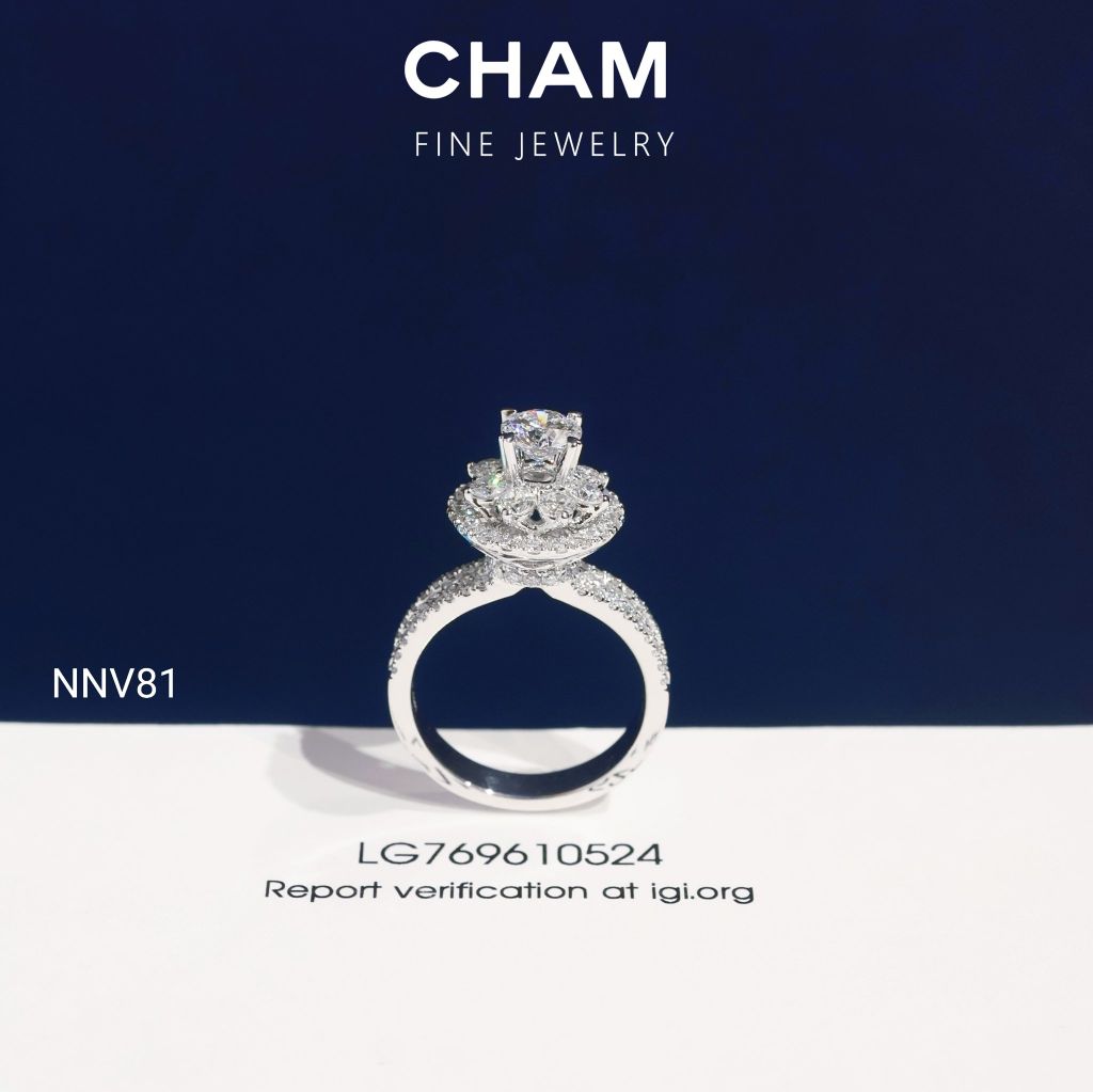 Nhẫn Nữ NNV81 Vàng 10k Chủ 5.4mm Kim Cương Lab Grown Diamond (Barcode DNU15)
