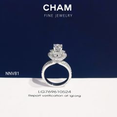 Nhẫn Nữ NNV81 Vàng 10k Chủ 5.4mm Kim Cương Lab Grown Diamond (Barcode DNU15)