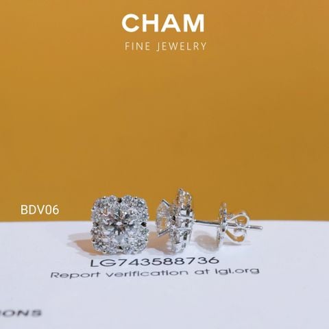 Hoa Tai BDV06 Chủ 5.4mm Vàng 10k Kim Cương Lab Grown Diamond