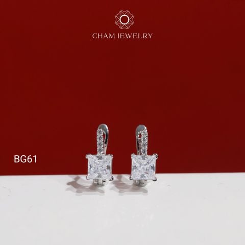 Hoa Tai BG61 CHAM JEWELRY, Chủ Vuông 5.0mm (Barcode TBG1121).