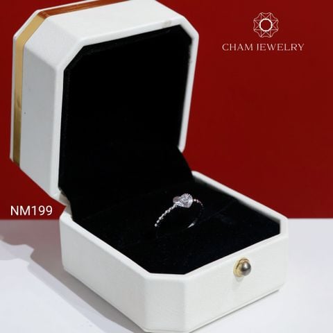Nhẫn NM199 CHAM JEWELRY, Nhẫn Kết Viền Trái Tim Chạm Máy Chủ 2.8mm ( TNT791 )